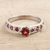 Garnet and ruby solitaire ring, 'Shimmering Union in Red' - Garnet and Ruby Solitaire Ring (image 2) thumbail