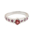 Garnet and ruby solitaire ring, 'Shimmering Union in Red' - Garnet and Ruby Solitaire Ring thumbail
