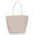 Embroidered jute tote bag, 'Floral Story' - Embroidered Jute Floral-Themed Tote Bag