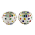 Glass mosaic tealight candleholders, 'Dancing Diamonds' (pair) - Glass Mosaic Tealight Candleholders (Pair)