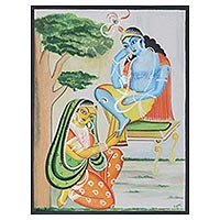 'Lord Krishna's Feet' - Acrylic and Watercolor Krishna Painting