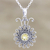 Citrine pendant necklace, 'Floral Games' - Sterling Silver and Citrine Pendant Necklace