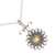 Citrine pendant necklace, 'Floral Games' - Sterling Silver and Citrine Pendant Necklace