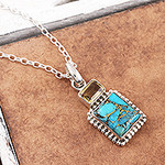 Hand Made Citrine and Sterling Silver Pendant Necklace, 'Golden Hour'