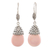 Opal dangle earrings, 'Candle in the Window' - Sterling Silver and Pink Opal Dangle Earrings (image 2a) thumbail