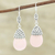 Opal dangle earrings, 'Candle in the Window' - Sterling Silver and Pink Opal Dangle Earrings (image 2b) thumbail