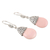 Opal dangle earrings, 'Candle in the Window' - Sterling Silver and Pink Opal Dangle Earrings (image 2c) thumbail