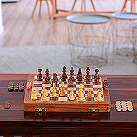 Wood board game set, 'Challenge for Two'