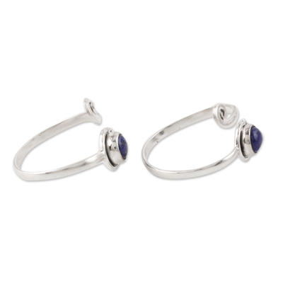 Lapis lazuli toe rings, 'Royal Eddy' (pair) - Sterling Silver and Lapis Lazuli Toe Rings (Pair)