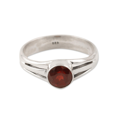 Garnet and Sterling Silver Cocktail Ring