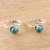 Sterling silver toe rings, 'Gemstone Spiral in Turquoise' (pair) - Indian Sterling Silver Toe Rings (Pair) (image 2) thumbail