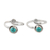 Sterling silver toe rings, 'Gemstone Spiral in Turquoise' (pair) - Indian Sterling Silver Toe Rings (Pair) thumbail