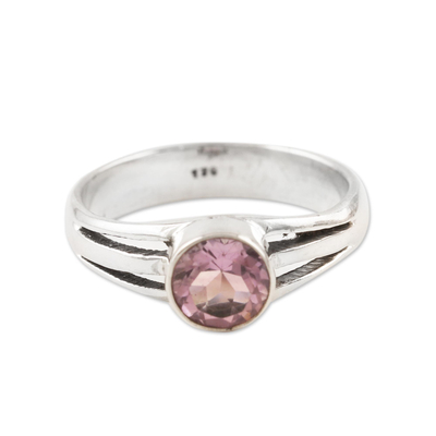 Amethyst and Sterling Silver Single Stone Ring