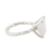 Rhodium-plated rainbow moonstone cocktail ring, 'Misty Mountains' - Rhodium-Plated Rainbow Moonstone Cocktail Ring
