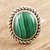 Malachite cocktail ring, 'Green Flash' - Green Malachite and Sterling Silver Cocktail Ring