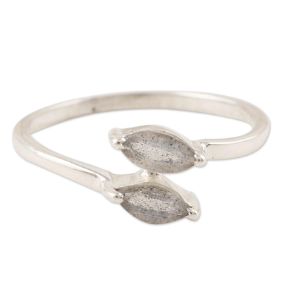 Labradorite wrap ring, 'Wrapped in Beauty' - Sterling Silver and Labradorite Wrap Ring