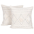 Embroidered cotton cushion covers, 'Ivory Diamonds' (pair) - Embroidered Cotton Cushion Covers from India (Pair) thumbail
