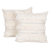 Embroidered cotton cushion covers, 'Ivory Tufts' (pair) - Embroidered Ivory Cotton Cushion Covers (Pair) thumbail