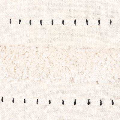Fundas de cojines de algodón bordados, (par) - Fundas de cojines de algodón marfil bordados (par)