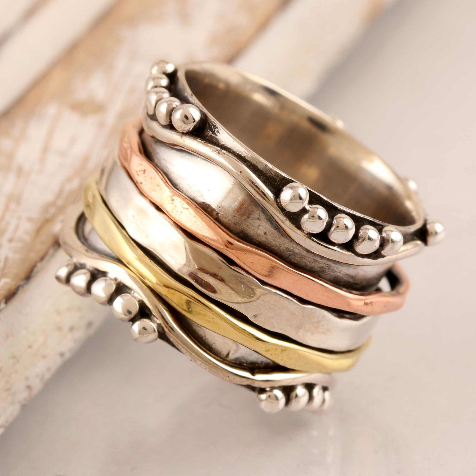 Sterling Silver Self Care Spinner ring - Affordable - Martha Jackson
