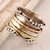 Multi-metal meditation spinner ring, 'Dotted Glory' - Sterling Silver and Copper Meditation Spinner Ring thumbail