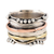 Multi-metal meditation spinner ring, 'Dotted Glory' - Sterling Silver and Copper Meditation Spinner Ring (image 2a) thumbail