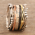 Multi-metal meditation spinner ring, 'Dotted Glory' - Sterling Silver and Copper Meditation Spinner Ring (image 2b) thumbail