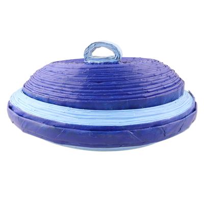 Eco-Friendly Blue Paper Basket from India