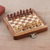 Mini wood chess set, 'Travel Delight' - Hand Carved Acacia Wood Mini Chess Set (image 2) thumbail