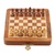 Mini wood chess set, 'Travel Delight' - Hand Carved Acacia Wood Mini Chess Set thumbail