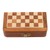 Mini wood chess set, 'Travel Delight' - Hand Carved Acacia Wood Mini Chess Set (image 2c) thumbail