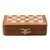 Mini wood chess set, 'Travel Delight' - Hand Carved Acacia Wood Mini Chess Set (image 2d) thumbail