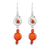 Carnelian dangle earrings, 'Close Relatives' - Carnelian and Sterling Silver Dangle Earrings