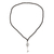 Onyx pendant necklace, 'Magic Key' - Sterling Silver and Onyx Key-Motif Pendant Necklace
