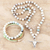 Onyx jewellery set, 'Blissful Morning' - Onyx Beaded Bracelet and Necklace jewellery Set