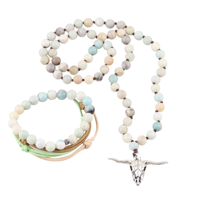 Onyx Beaded Bracelet and Necklace Jewelry Set