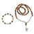 Tiger's eye and quartz jewellery set, 'Still Earth' - Tiger's Eye Beaded Bracelet and Necklace jewellery Set