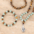 Tiger's eye and quartz jewelry set, 'Still Earth' - Tiger's Eye Beaded Bracelet and Necklace Jewelry Set