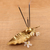 Brass incense holder, 'Glorious Leaf' - Handmade Brass Leaf-Motif Incense Holder