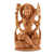 Wood sculpture, 'Saraswati Plays' - Hand Crafted Kadam Wood Saraswati Sculpture