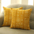 Cotton cushion covers, 'Goldenrod Fields' (pair) - Goldenrod Cotton Cushion Covers from India (Pair) (image 2) thumbail