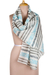 Cotton scarf, 'Paisley Breeze' - Striped Grey Cotton Chanderi Scarf from India (image 2a) thumbail