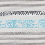 Cotton scarf, 'Paisley Breeze' - Striped Grey Cotton Chanderi Scarf from India