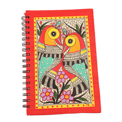Madhubani Bird Journal with Handmade Paper