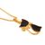 Collar colgante bañado en oro - Collar con colgante de gato en plata de primera ley bañada en oro