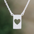 Collar colgante de plata esterlina - Collar con colgante de corazón en plata de primera ley