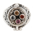 Multi-gemstone locket ring, 'Birthday Quartet' - Birthstone and Sterling Silver Locket Ring