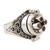 Multi-gemstone locket ring, 'Birthday Quartet' - Birthstone and Sterling Silver Locket Ring