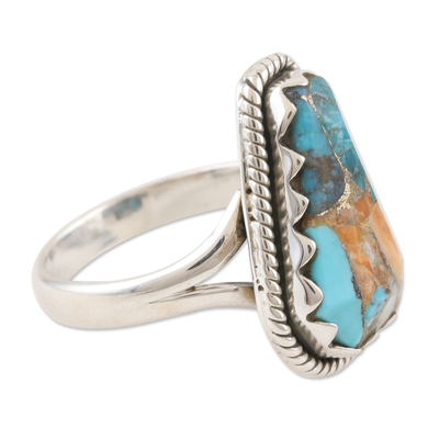 Sterling silver cocktail ring, 'Shimmering Stone' - Sterling Silver Cocktail Ring from India