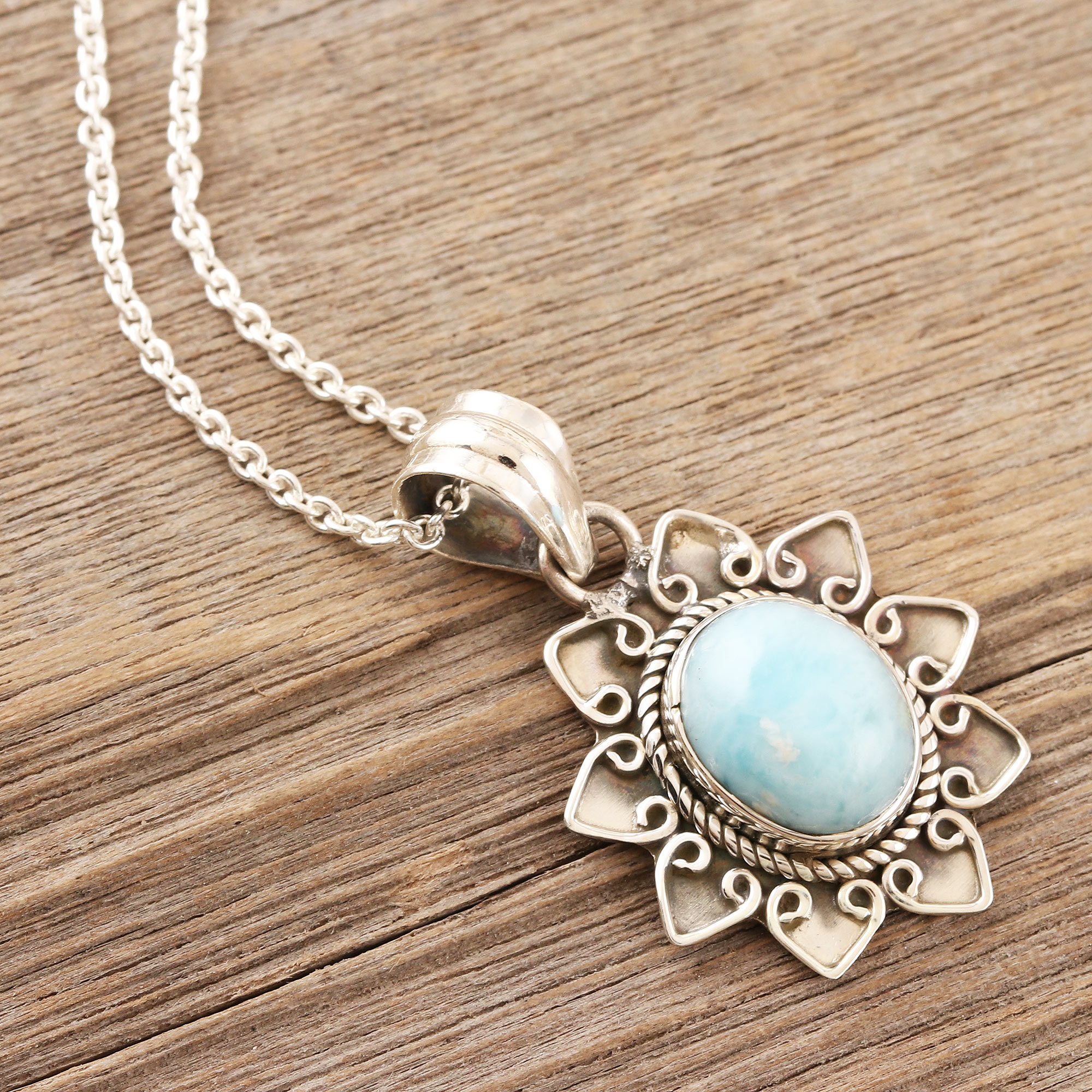 Larimar Top Quality Pendant Larimar Silver Pendant,Larimar Gemstone Jewelry Gift For Her Larimar Handmade Pendant Gift For Mother